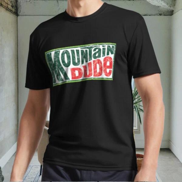 New Mountain Dude Active Logo Men s Black T shirt Funny Size S to 5XL L