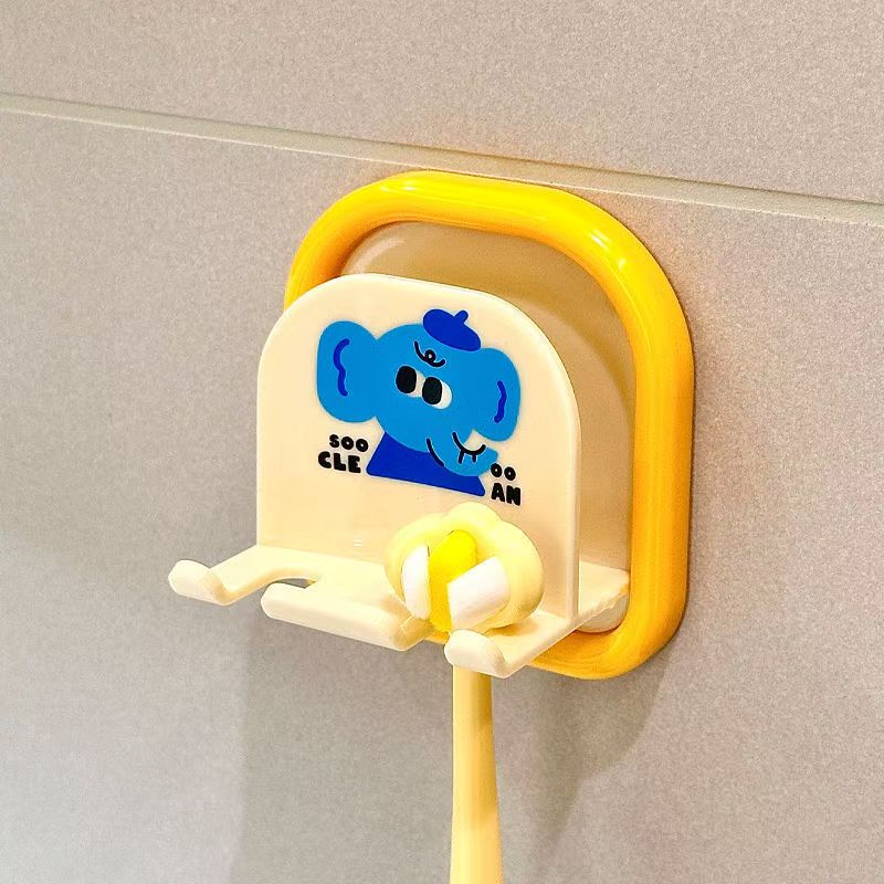 Toothbrush Storage Rack, Children s Toothbrush Storage Rack, Wall Hole Free Toothbrush Storage Rack, Bathroom Storage Rack жёлтый