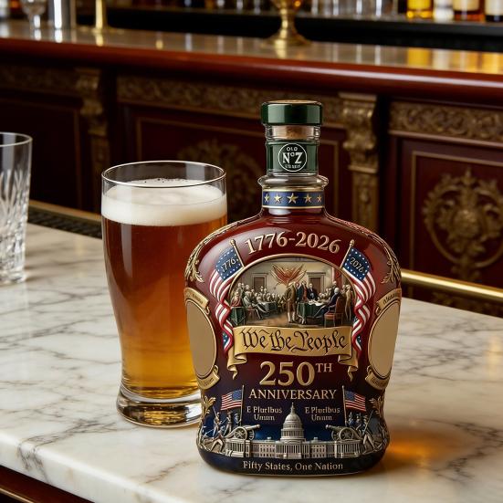 ONS. 250ste Verjaardag Herdenkings Whiskeyfles Wij Het Volk 1776-2026 Glazen Karaffen Onafhankelijkheidsdag Patriottisch Cadeau voor Sterke Drank Bourbon Wijn