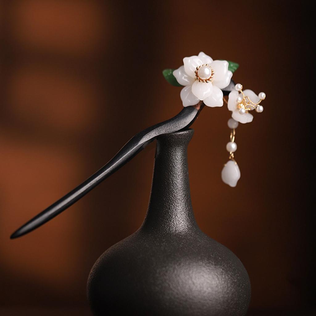 Chinese Style Hair Stick Hairpin Wooden Retro Ethnic Style Flower Hairpin for Hair DIY Accessory Hair Styling