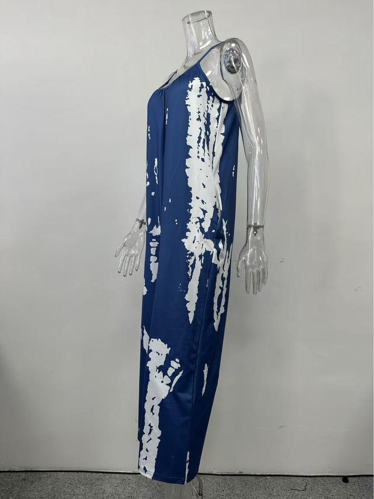2022 Europäischer & Amerikanischer Damen Spaghettiträger Hoher Bund Weiter Bein Jumpsuit