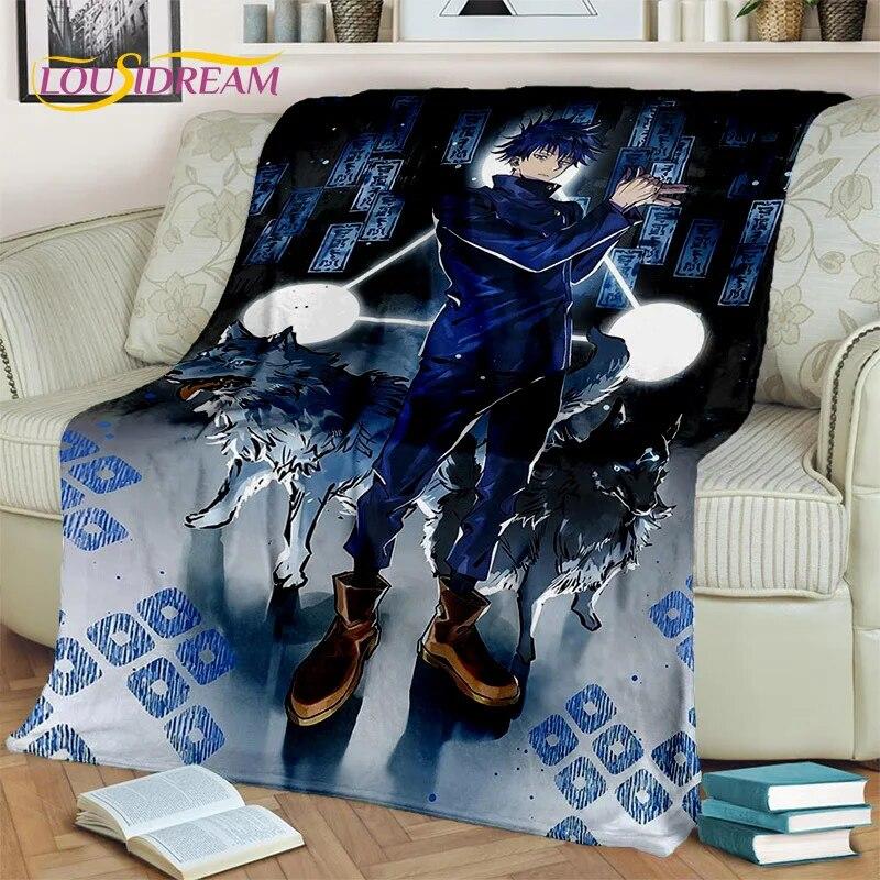 Anime Jujutsu Kaisen Itadori Yuji 3D Blanket,Soft Throw Blanket for Home Bedroom Bed Sofa Picnic Travel Office Cover Blanket Kid