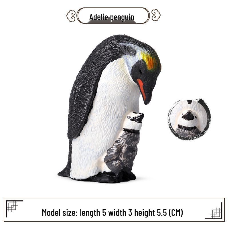 Polar Wildlife Animal Model Toy Set: Polar Bear & Penguin