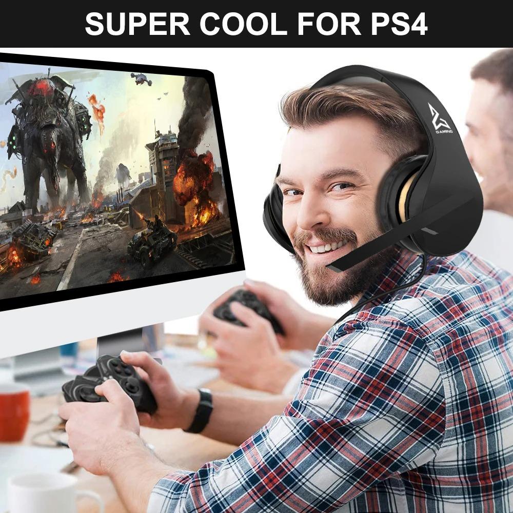 Casque Gaming V6 Stéréo avec Microphone pour Nintendo Switch Casque Gaming Filaire 3,5 mm pour Ps4 PC