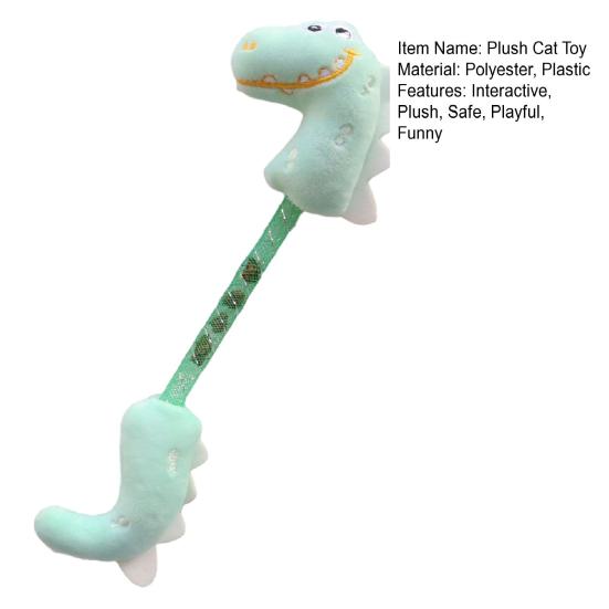 Plush Dinosaur Cat Toy Interactive Cat Chew Bite Toy with Natural Fruits Self Play Kicker??Toy for Indoor Cats Kittens