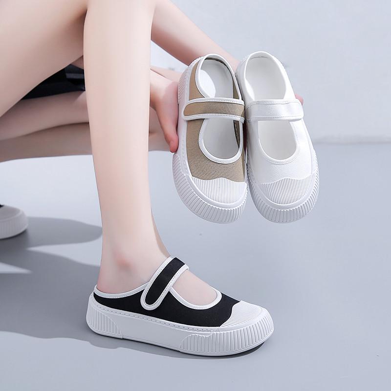 Nová Móda Letní Poloviční Péče Bílé Boty Prodyšné Ležérní Dámské Boty Pohodlné Prodyšné Přenosné Dámské Pantofle