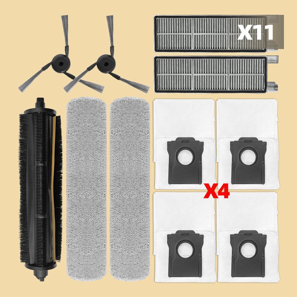Accessories Compatible For ( MOVA Z50 Ultra ) Robot Vacuum Parts Main Roller Side Brush HEPA Filter Dust Bag Tricut Mop Cloth