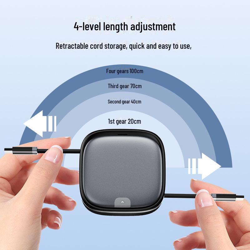 Multi-Functional Retractable 60W Fast Charging Cable Storage Box