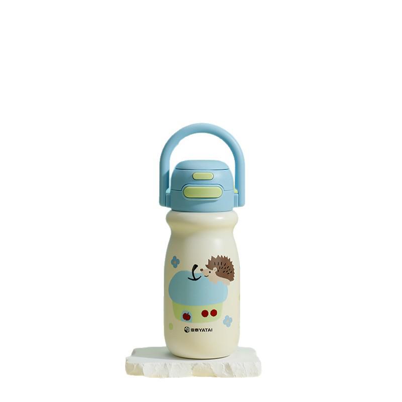Cartoon Cute Children's Insulated 316 Stainless Steel Dual-Drink Cup with Handles and Pop-up Straw