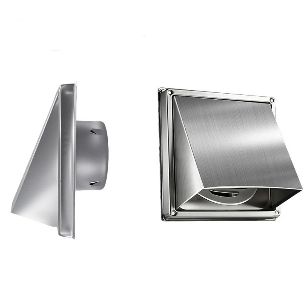 Useful Stainless Steel Dryer Vent Cover Round Duct Square Air Vent Outlet Waterproof Exhaust Grille Ventilation System