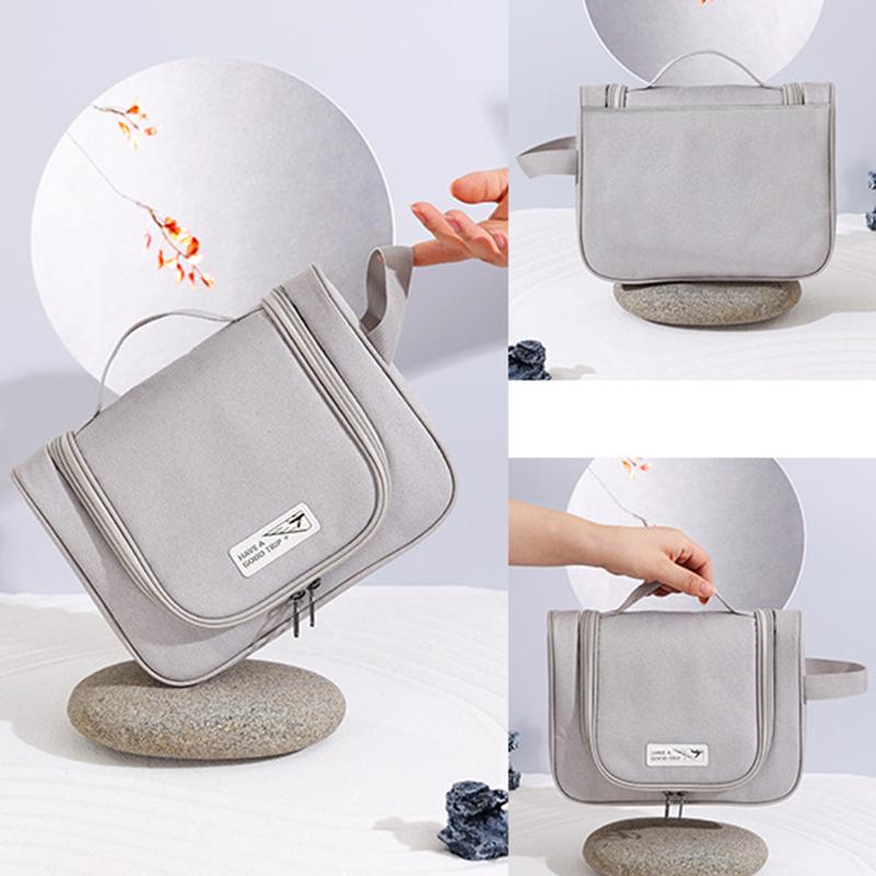 Multiple Grids Travel Cosmetic Bag Portable Hook Wash Bag Carry On Storage Bag
