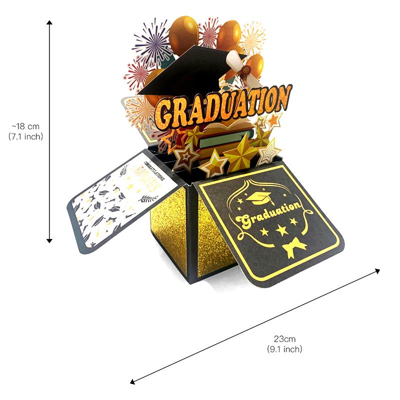 Graduation Pop Up Card Envelope Congrats Grad Card 3D Card For High School College University Graduates Season Party Decoration