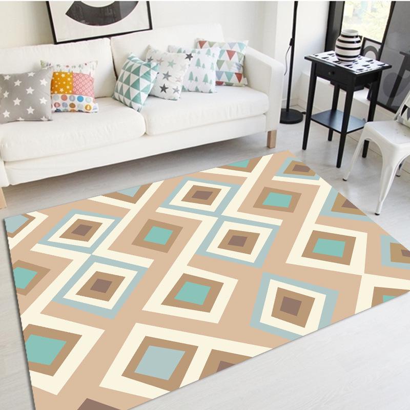 Tištěný koberec Severský obývací pokoj Ložnice Koberec k posteli Vstup do ložnice Protiskluzová podložka na podlahu Rohožka