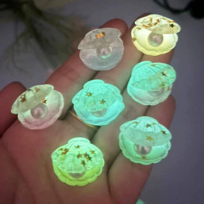 Cartoon Simulation Luminous Pearl Shell Gradient Color DIY Phone Case Shoe Buckle Water Cup Sticker Cream Glue Jewelry