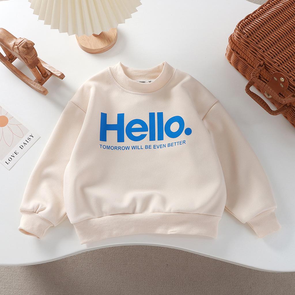 Baby Girls Boys Sweatshirt Kids Letter Hoodies Toddler Autumn Outerwear Winter Children's Clothing