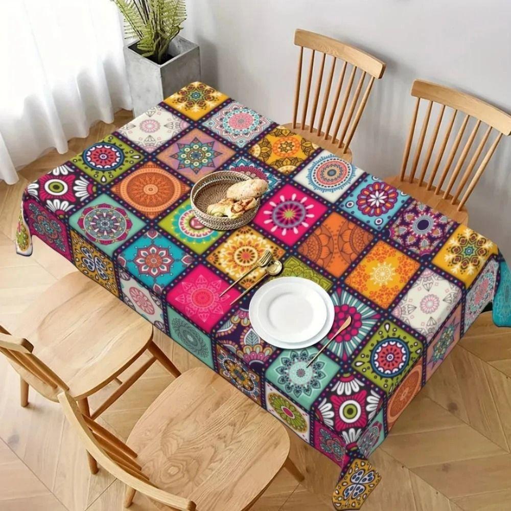 New Rectangular Bohemian Tablecloth Bohemian Cycle Mandala Cover Home Decoration Colorful Cloths Festival