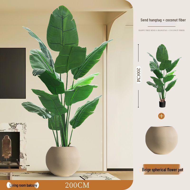 Large Faux Bird of Paradise Tree - Indoor Living Room Floor-Standing Luxury Green Plant Decor
