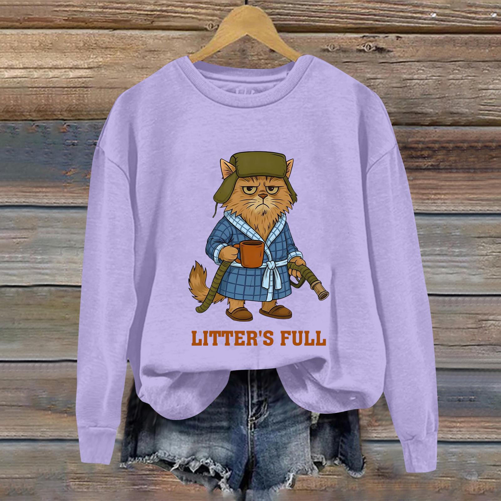 

Женский модный и забавный свитшот с принтом, круглым вырезом и длинными рукавами, повседневный пуловер M фиолетовый