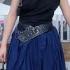 Vintage Rivet Leather Belt Heavy-Duty Dress Jeans Belt Trendy Women's Waist Belt  Female
