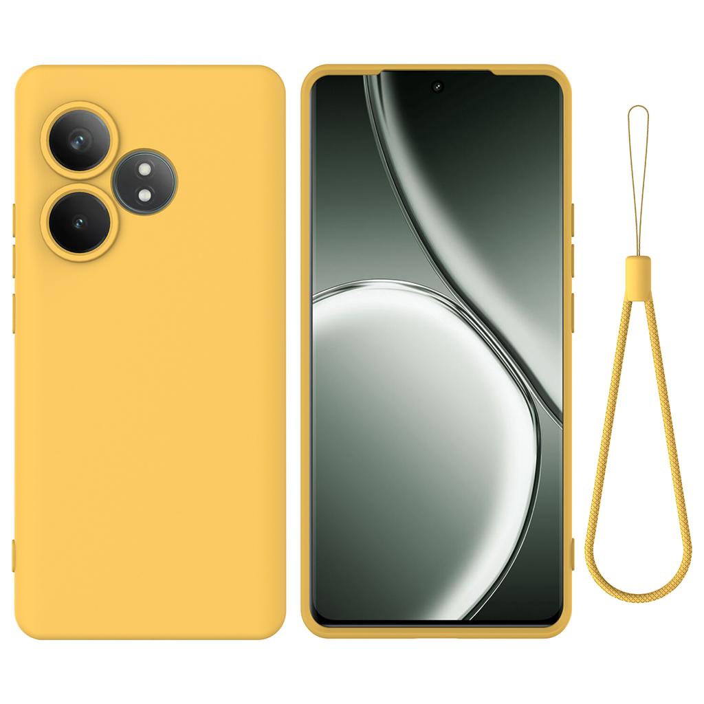 For Realme GT Neo6 5G Case Liquid Silicone Anti-Scratch Phone Cover with Hand Strap