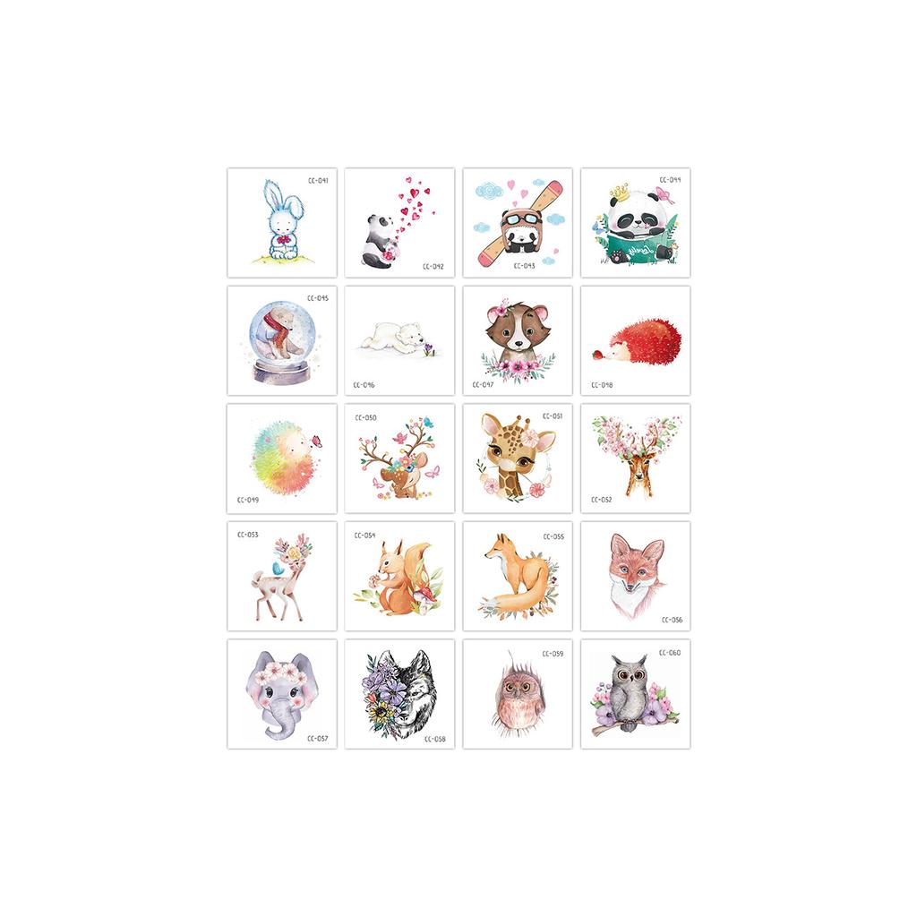 Animal Tattoo Sticker Set Waterproof Fashion Face Sticker Disposable Tattoo Sticker On the Back of Hand