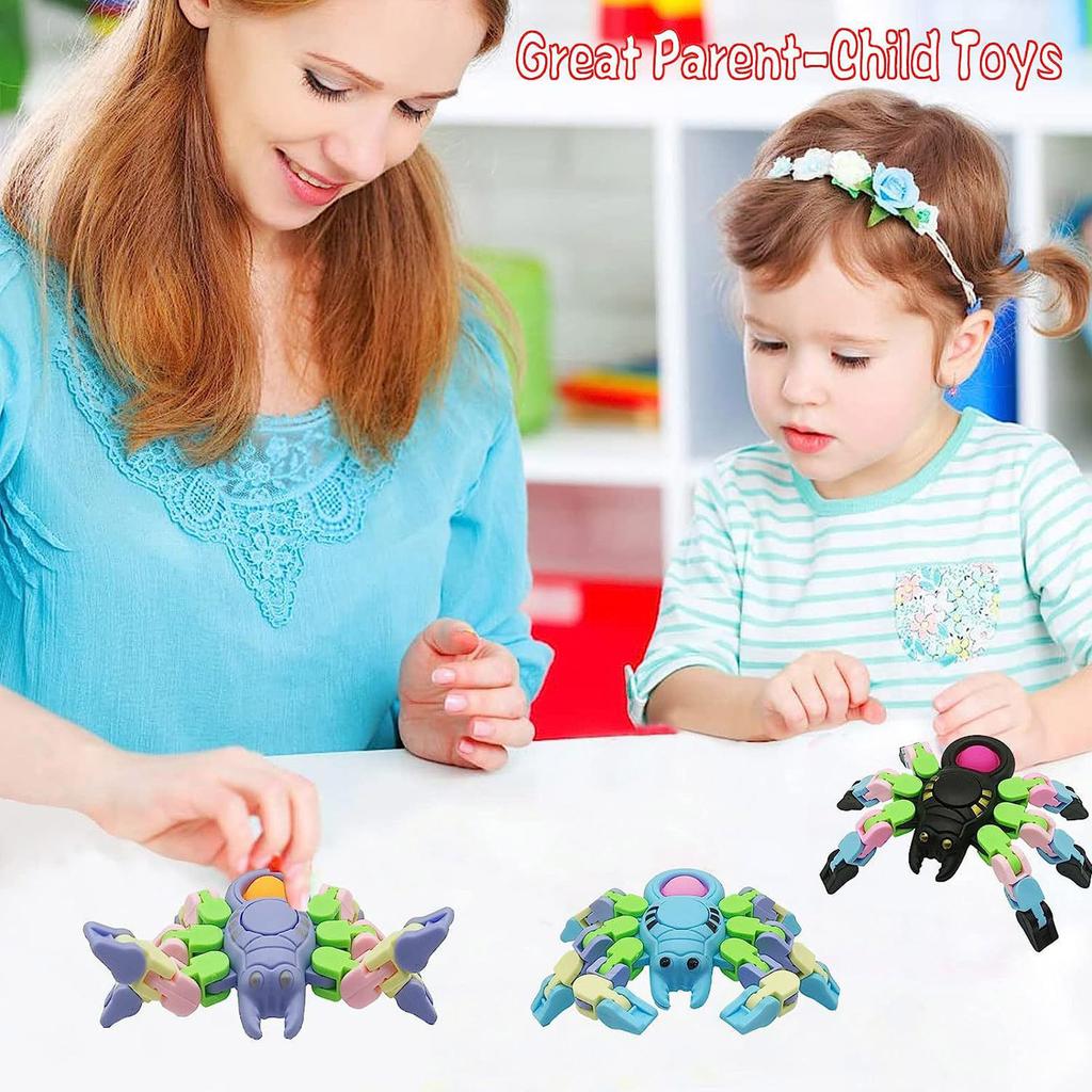 Fidgets Toy Transform WackyTrack Spinner Interactive Stress Relief Toy Finger Gyro for Autistic Children Birthday Gift