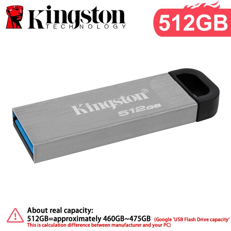 Kingston 128GB USB 3.2 Gen 1 64GB 256GB 512GB USB Flash Drive DTKN Large Capacity Metal Flash Drive 200MB/s Read U Disk Stick with Capless Metal Case