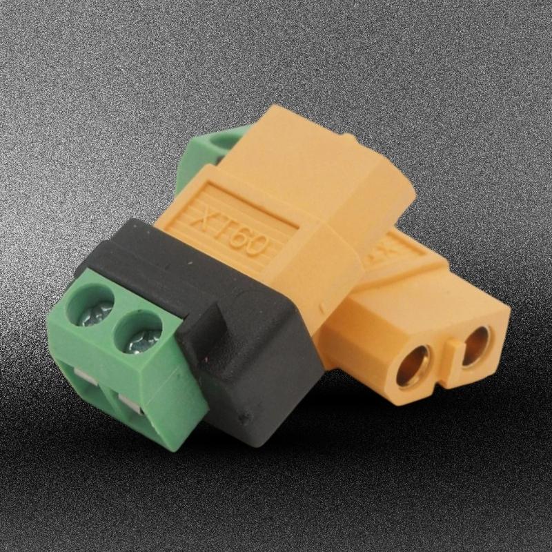 Bidirectional Use Solderless Adapter XT60 Female to 2P Terminal for Balance Chargers Outdoor Power Supplies