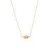UELSTA Intertwin Knot Necklace for Women - Sustainable, 18K Gold Plated, Recycled Brass, PVD Coating, Minimalist & Symbolic, 45+5cm