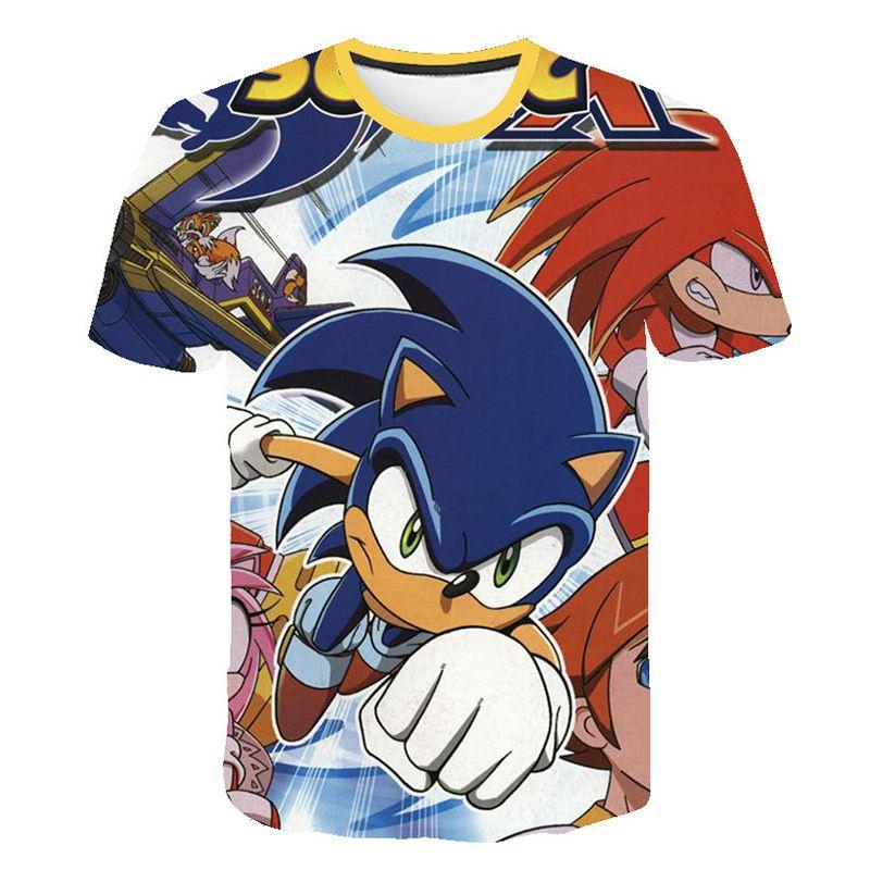 Vibrant Sonic The Hedgehog Printed T-shirt For Kids With Short Sleeves And Comfort Fit