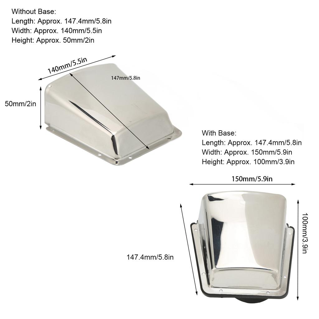 Boat Vent Cover Boat Cowl Vent Marine Vent Cover 304 Stainless Steel with Nylon Base Moisture Proof for Boats Yachts Accessory