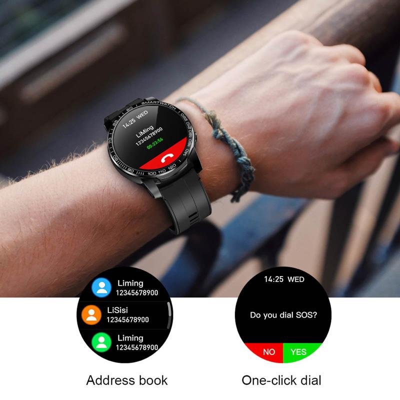 Smart Watch Carbon Fiber Men Bluetooth Call 24 Hours Heart Rate Multi-Sport Mode Smartwatch for Android IOS Fitness Tracker