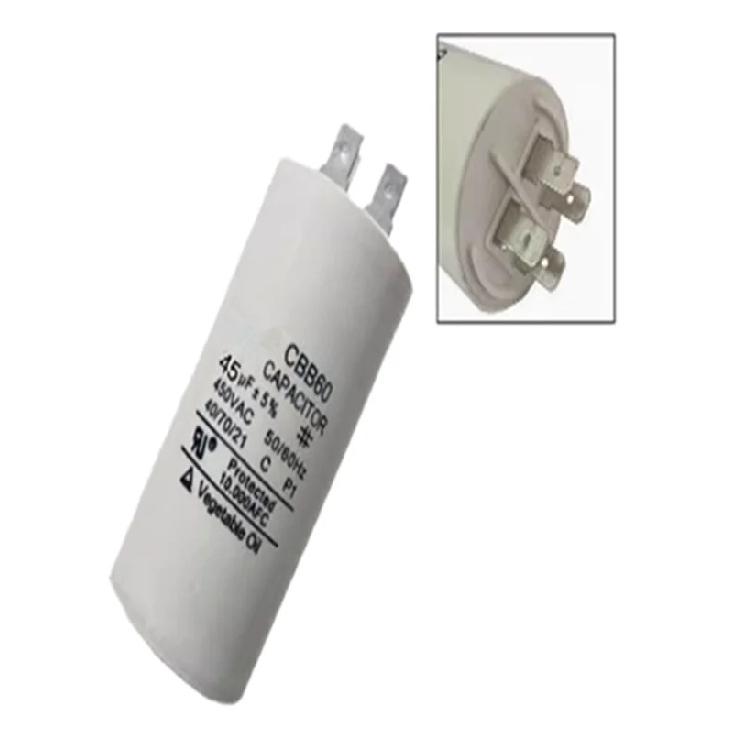 CBB60 450V Plug-in Capacitor 5UF 6UF 8UF 10UF 15UF 20UF 25UF 30UF 50UF 60 70 80 100UF Washer Pump Capacitance of the Insert