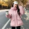 2025 new hooded fleece and cotton tooling style outdoor women's loose jacket thickened warm cotton jacket