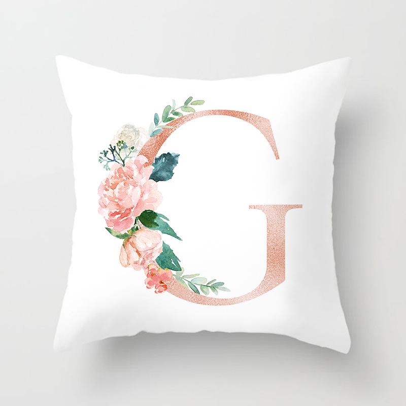 New Fashion 26 English Letter Pattern Cushion Cover Home Fabric Sofa Modern Style Pillow Cover