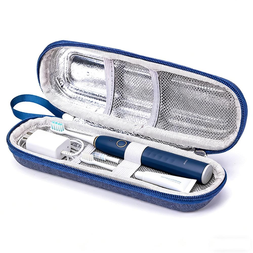 Universal Portable EVA Storage Bag Shockproof Waterproof Aluminum Foil Case for Electric Toothbrush & Data Cable violetto