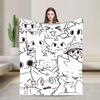 Boykisser Silly Cat Cartoon Blanket Fleece Spring Autumn  Multi-function Ultra-Soft Throw Blanket for Bed Travel Rug Piece