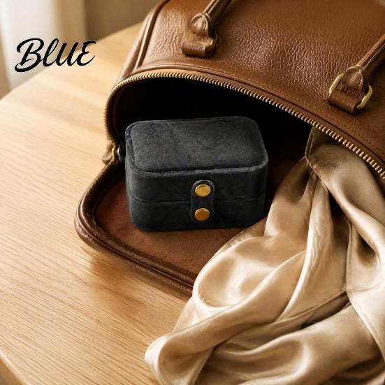 Compact Travel Accessory Style Organizer Slot Jewelry Box Multi Portable Ring Case Simple Metal Snap