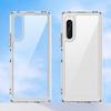 WANLONFENG Série MF para Sony Xperia 10 V Capa TPU+Acrílico Transparente Capa de Telefone com Película de Vidro Temperado