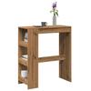 VidaXL Bar Table with Shelves Artisan Oak Engineered Wood, Pub Table, High Table, Bar Stool Table, 854381