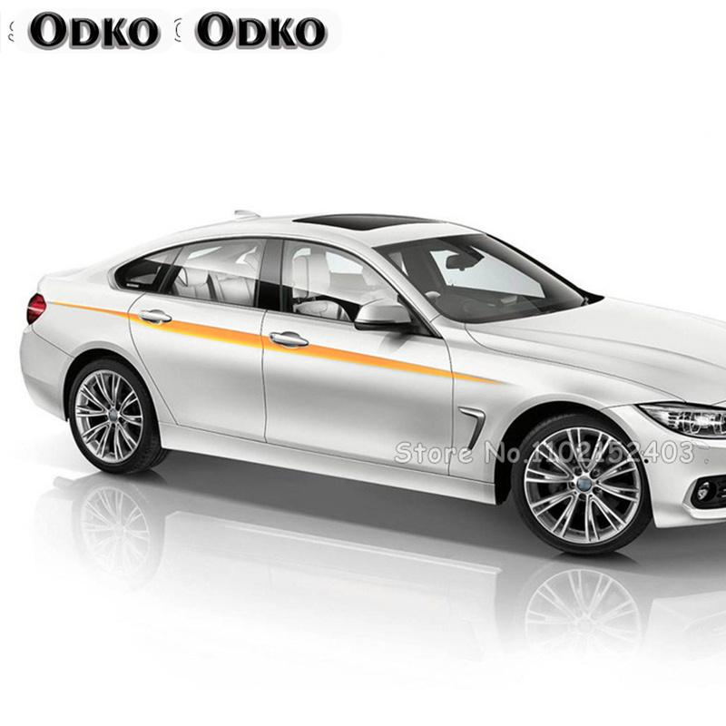 2 szt. Naklejki Paski Boczne M Performance Linia Talii Dla BMW F20 F22 F23 F30 F32 F33 F10 G30 F48 F25 F26 F15 F16 Akcesoria