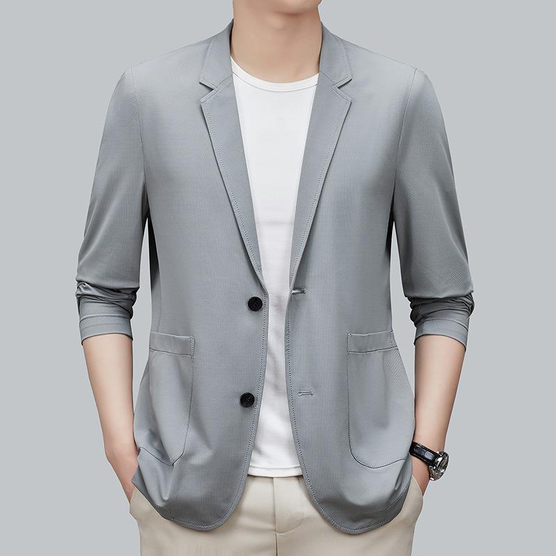 

Новый летний деловой костюм, мужской тонкий ледяной шелк, бесшовное повседневное пальто, мужская солнцезащитная одежда, летний костюм для мужчин