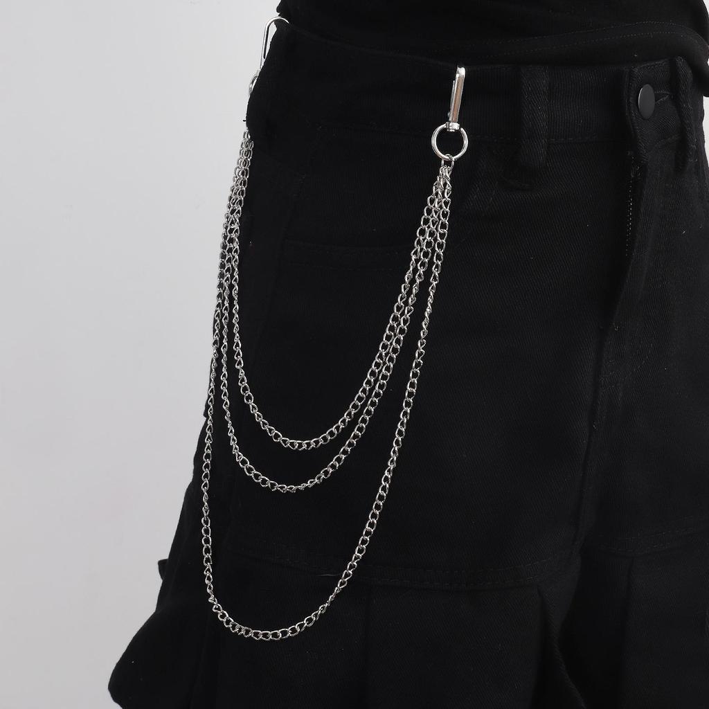 Trendy Unisex Punk Hip-Hop Jeans Waist Chain - Versatile Metal Pants Accessory