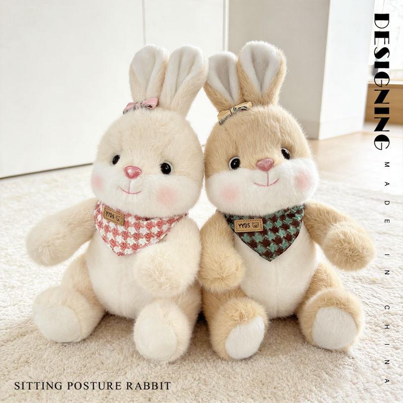 Plush Bunny Toy With Scarf And Carrot Design For Kids Gift Collection