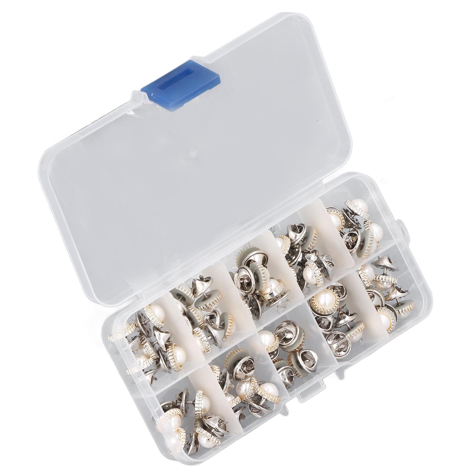 

150Pcs Cover Up Buttons Round Head Pearl Style Plastic Metal Widely Used Women Brooch Buttons for Sweater Dress