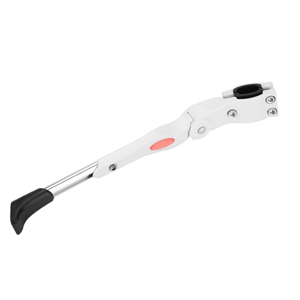 White Bike Kick Stand Adjustable Single-Side Kick Stand for 16" 20" 24" 26" Bikes Bike Cycling