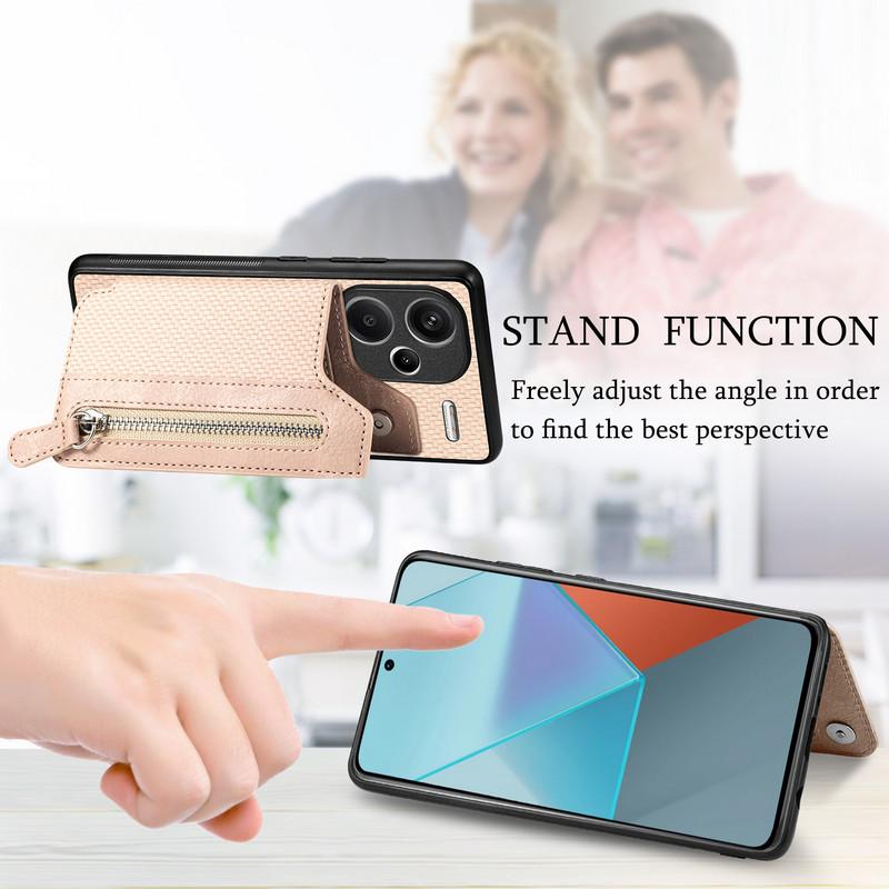 For Xiaomi Redmi Note 13 Pro 5G 4G Case Zipper Wallet Leather Back Cover For Redmi Note 13 Pro Plus Case Note 13 13Pro Funda