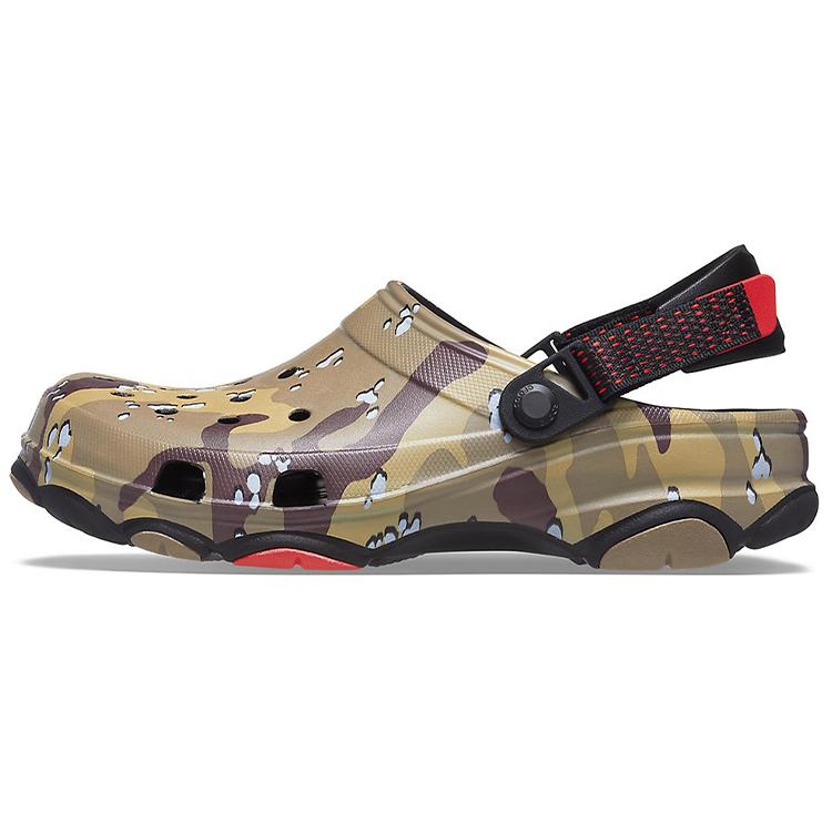 

Crocs Classic Clog Desert Camouflage Beach Unisex Black Brown Sandals 207305-088 41-42