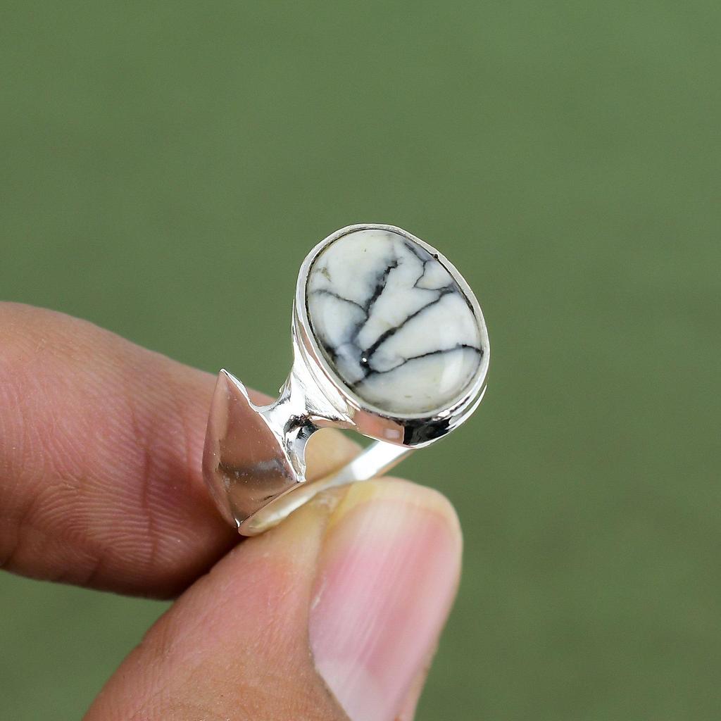 Pinolith Jasper Ring 925 Sterling Silver Ring Latest Design Jewelry Genuine Gemstone Ring Gift For Wife Handmade Ring Available In Ring Size
