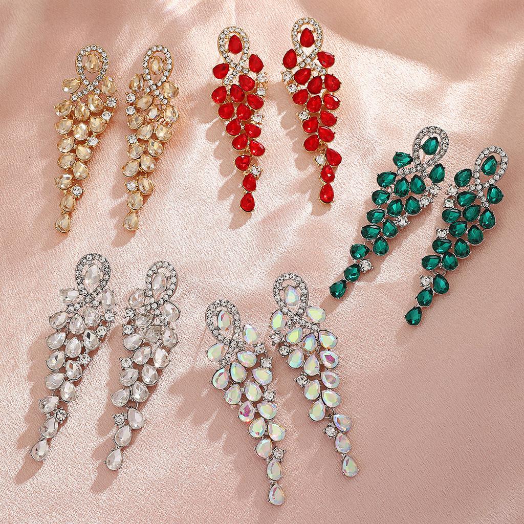 Alloy Geometric Drop Earrings For Women With Tassel Design And Elegant Style